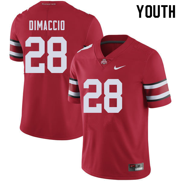 Ohio State Buckeyes Dominic DiMaccio Youth #28 Red Authentic Stitched College Football Jersey